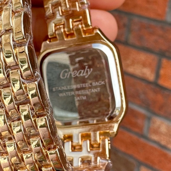 Panthere Classic Rectangle Stainless Steel Gold Watch - Picture 3 of 15